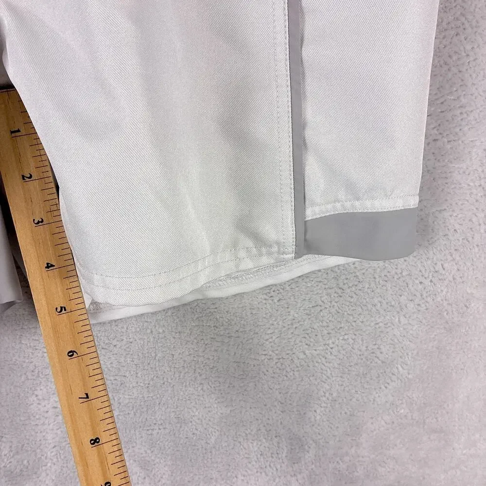 Canterbury Rugby Shorts Mens L White Gray Pull On Drawstring Preppy Workout Gym